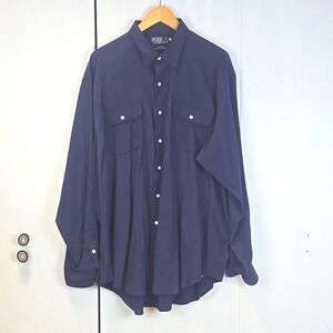 Polo Ralph lauren Blue Label Mens Silk  Buttondown Dress Shirt Neutral Sz.XL